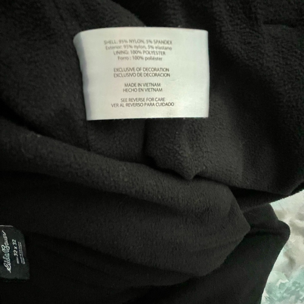 Eddie Bauer Men's Fleece Lined Water Resistant Black Pants 32 x 32 - Picture 11 of 16
